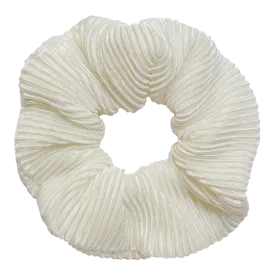 Priscilla Pleated Scrunchie in Ivory