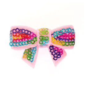 Rainbow Sequin Hair Bow