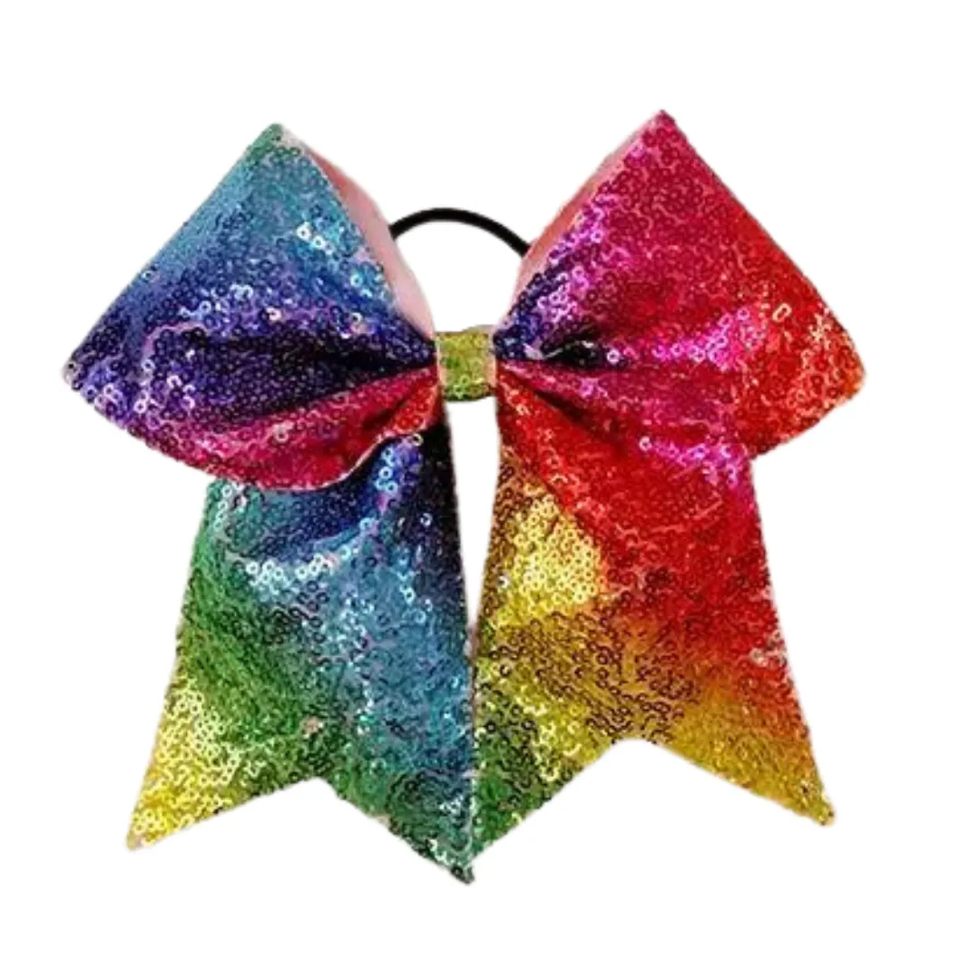 Rainbow Sequin Oversized Bow