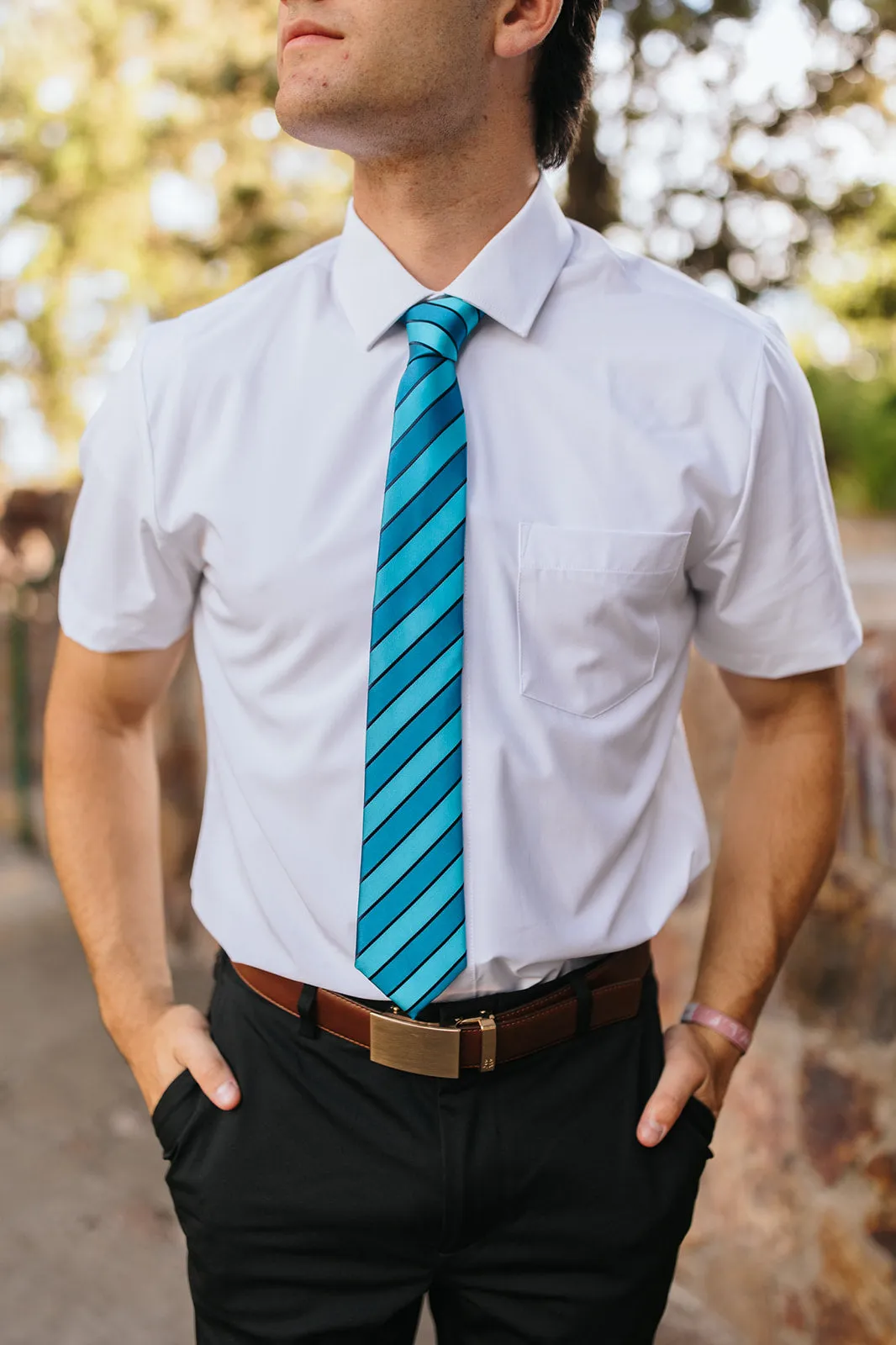 R&B Teal Tie w/ Dark stripes