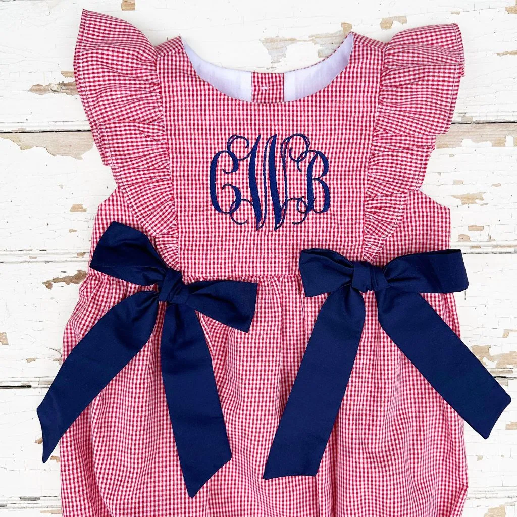 Red Gingham Bubble with Bows