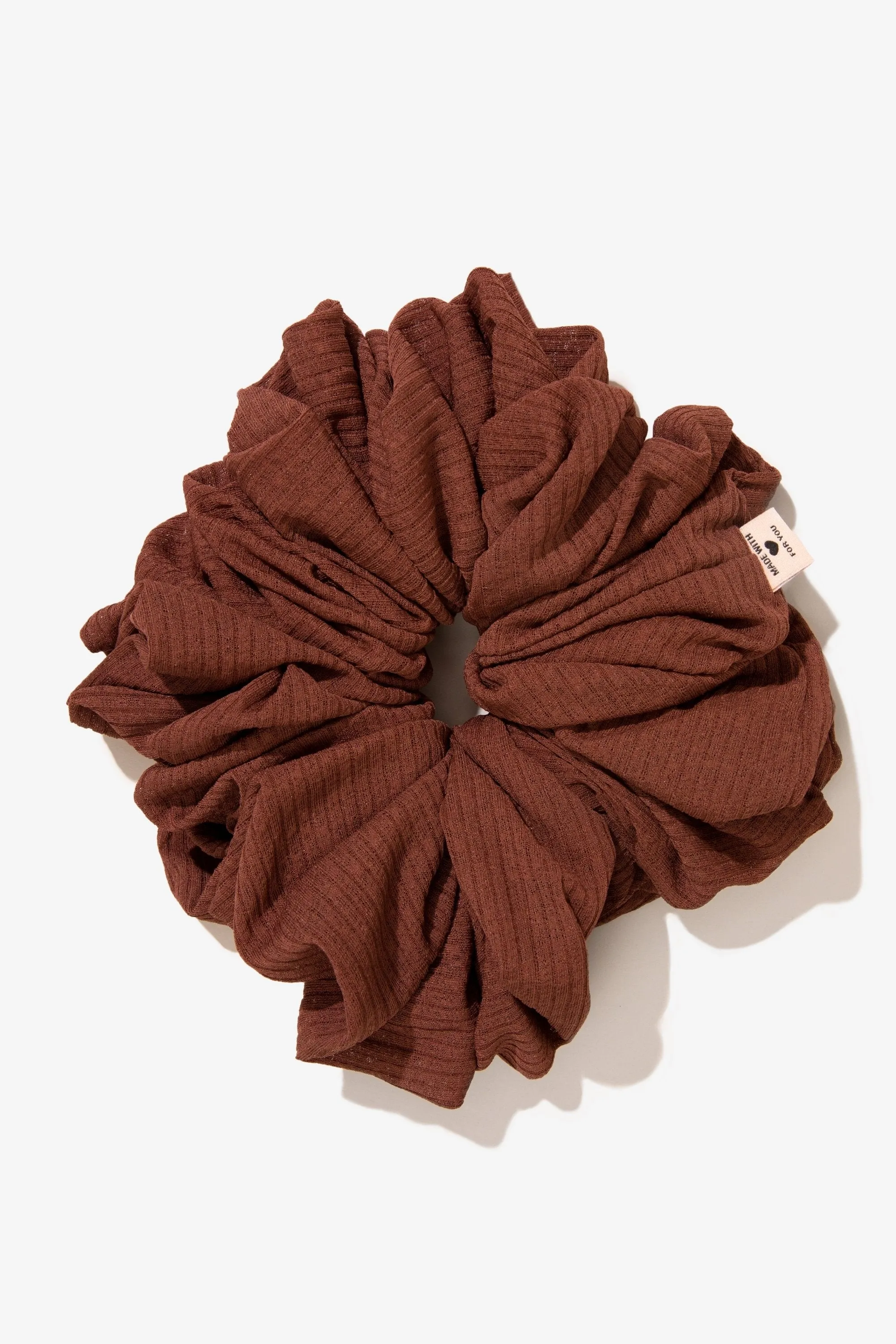 Ribbed Volume Scrunchie - Nutmeg