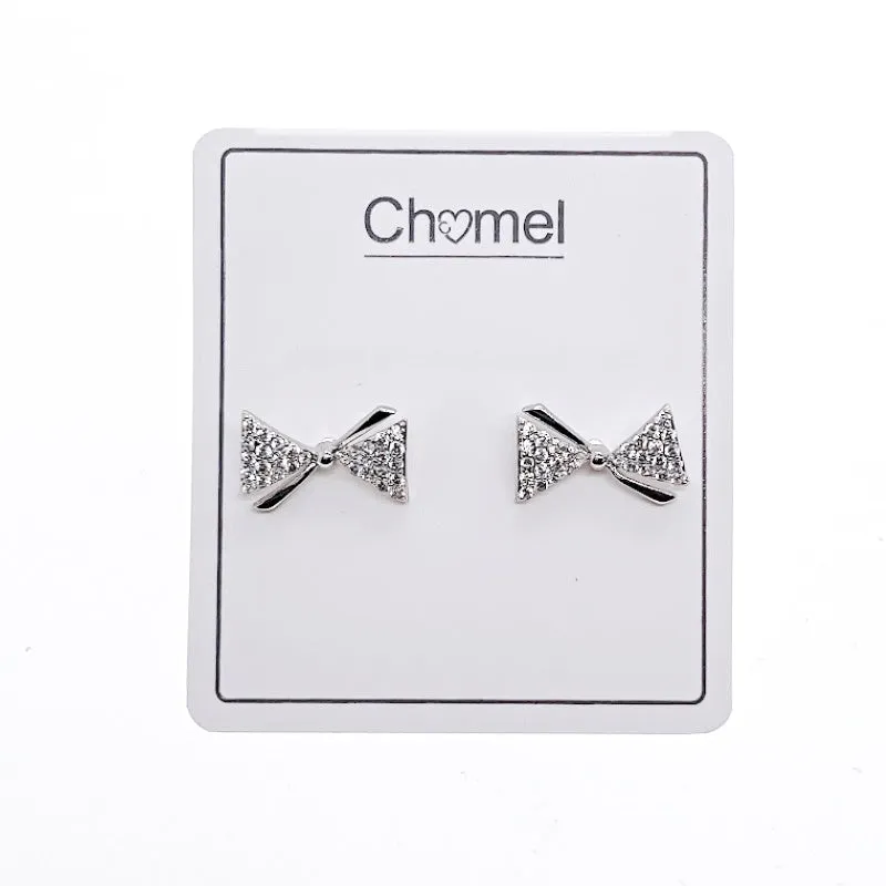 Ribbon Cubic Zirconia Earrings