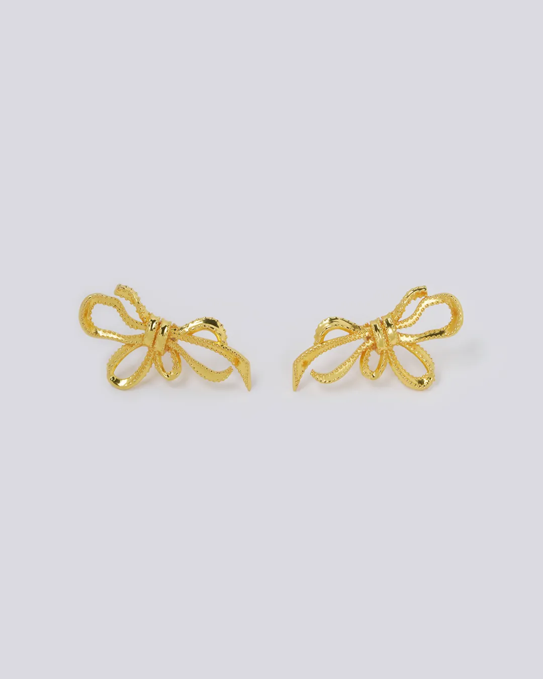 Ribbon Gold Earrings