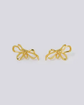 Ribbon Gold Earrings