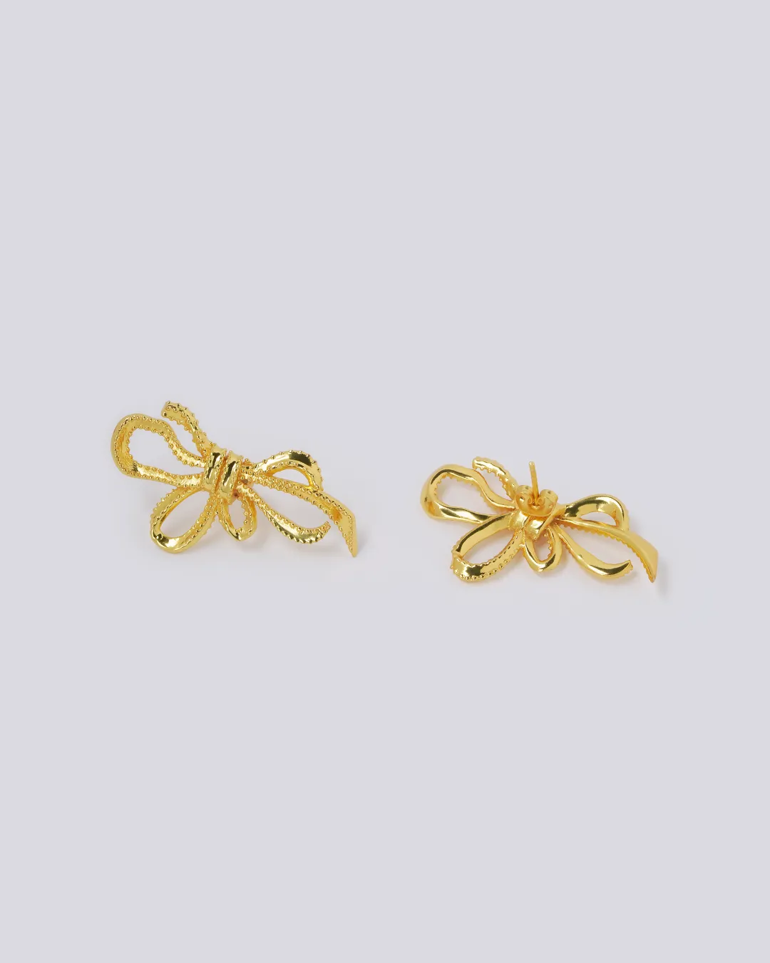 Ribbon Gold Earrings