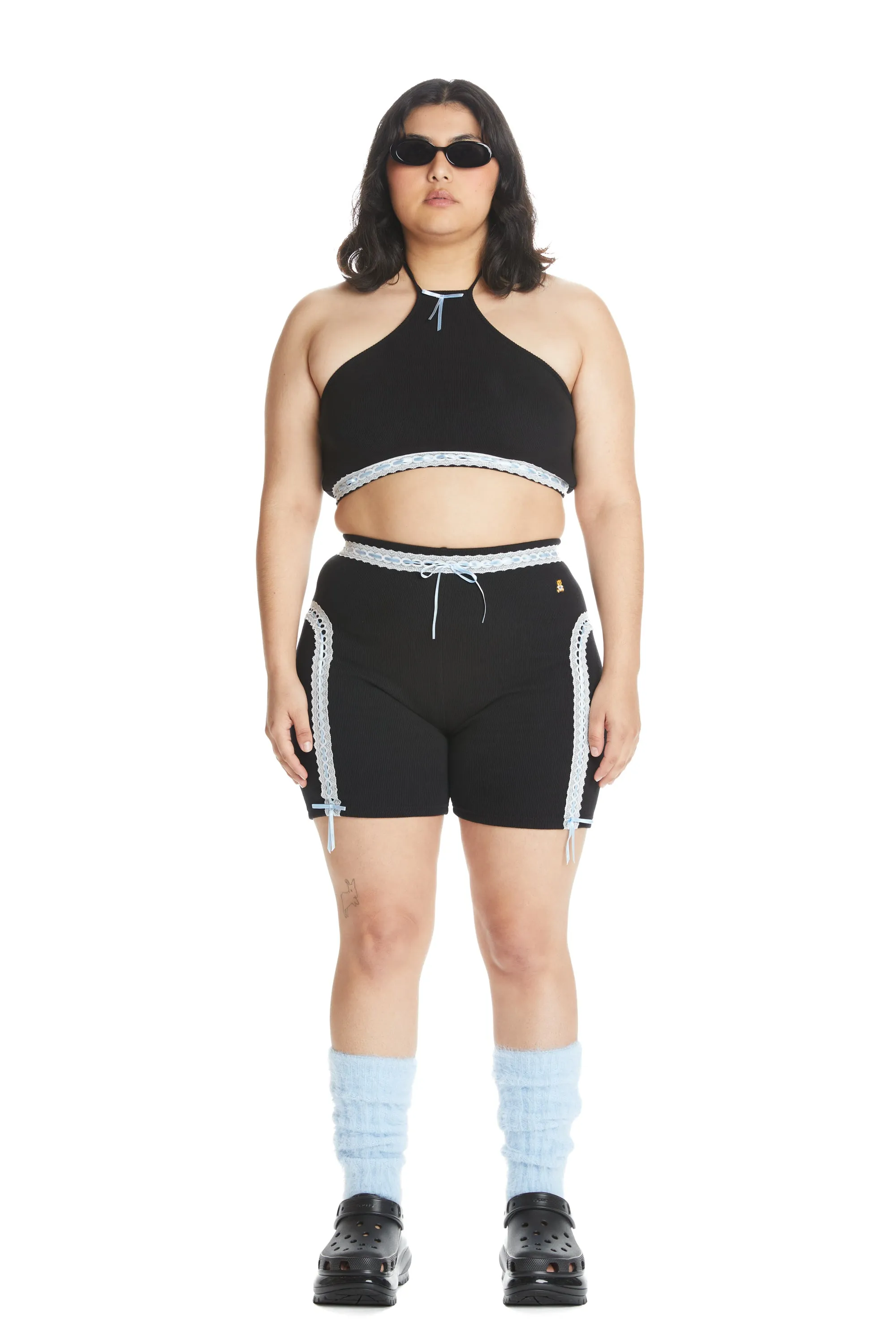 Ribbon Ribbed Bike Shorts