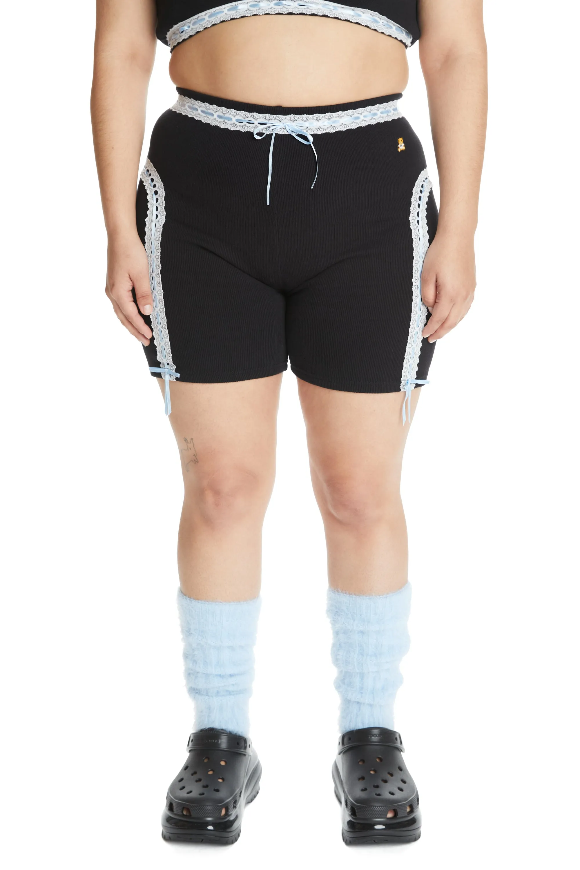 Ribbon Ribbed Bike Shorts