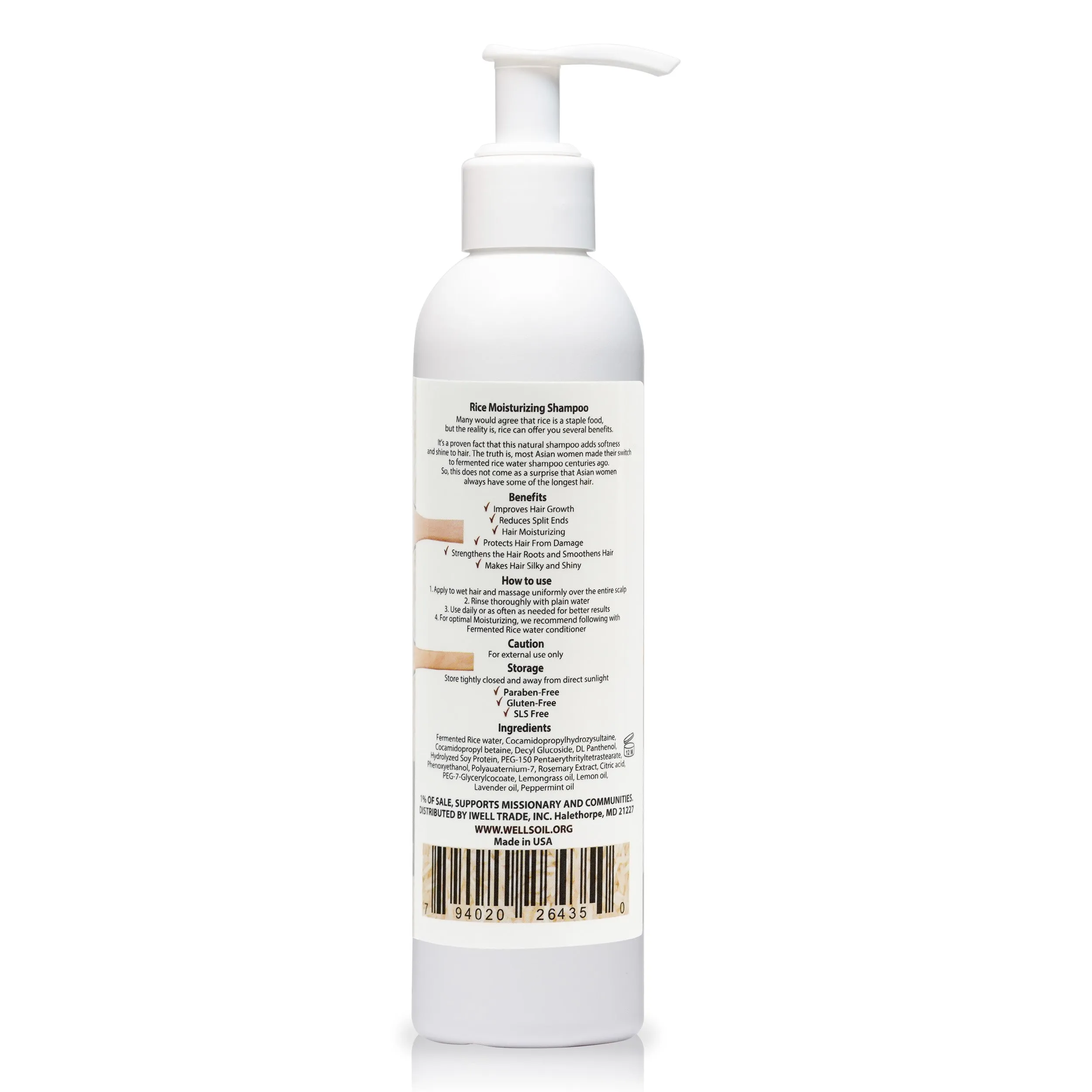 Rice Mosturizing Shampoo 8oz