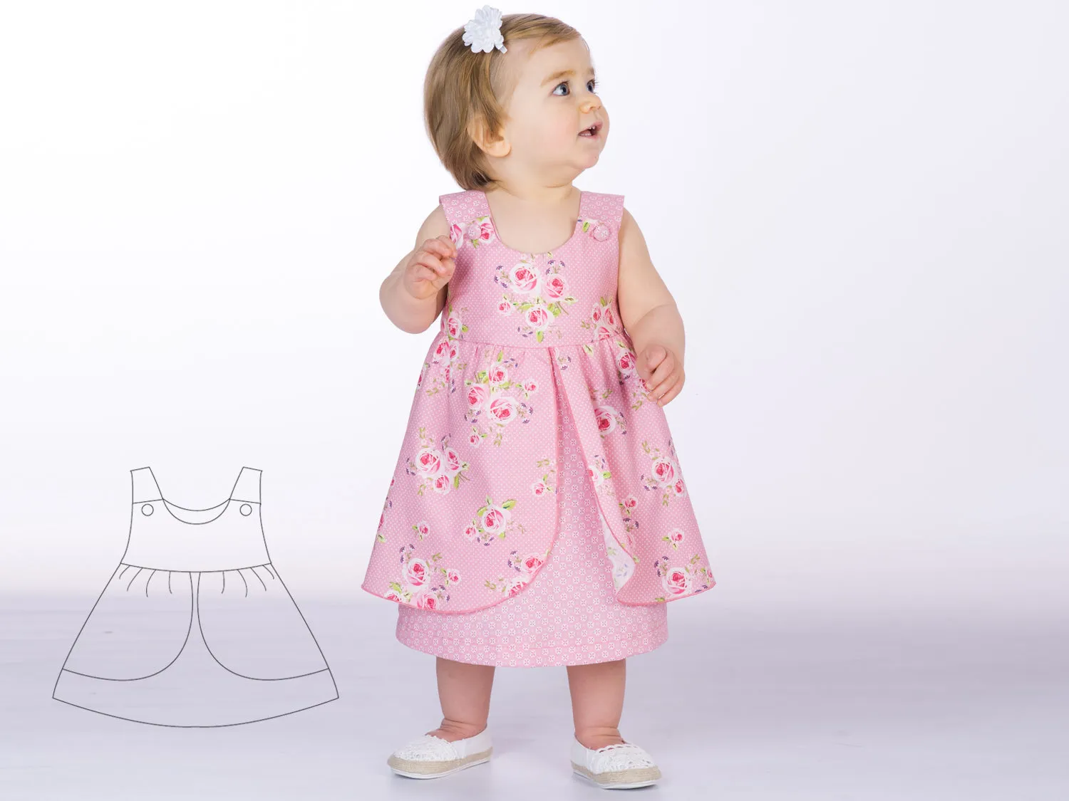 ROSA Baby dress sewing pattern Paper pattern