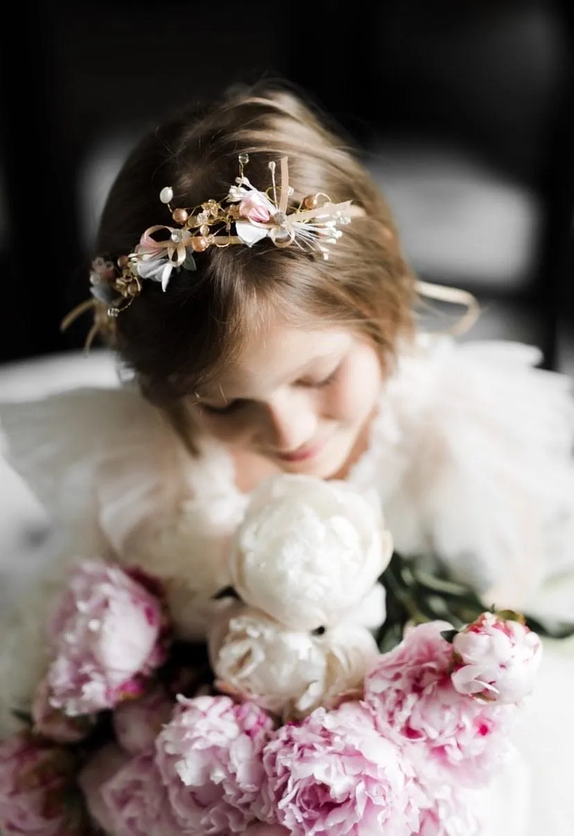 Rose Gold Flower Hair Garland