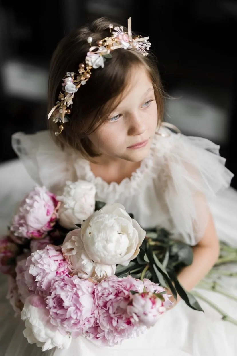 Rose Gold Flower Hair Garland