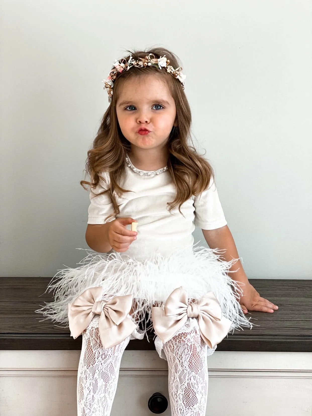 Rose Gold Flower Hair Garland