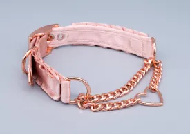 Rose Gold Petite Heart Ring Martingale Collar