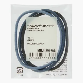 Rubber Hair Bands - 3 Colours (Grey)