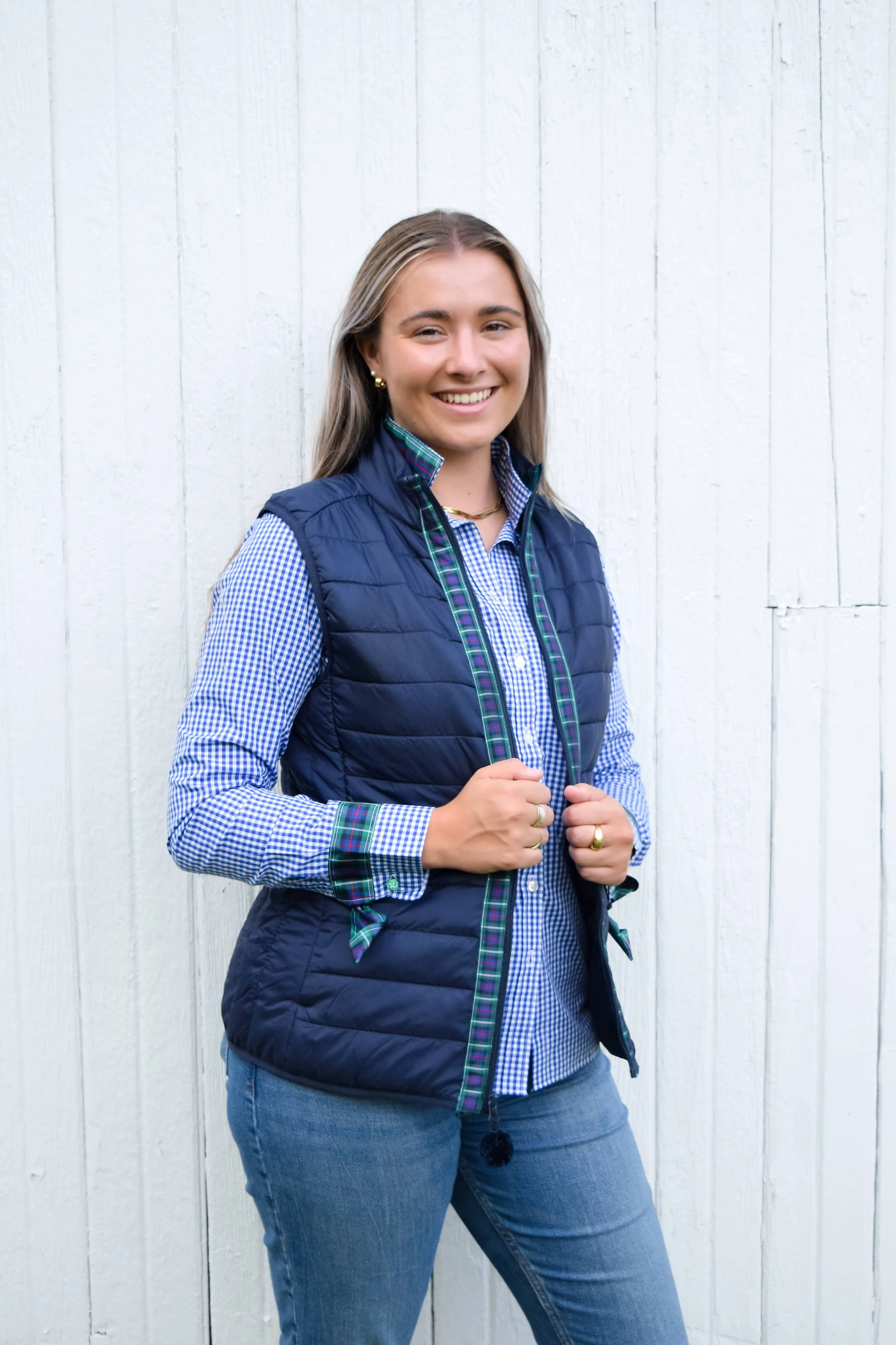 SALE - S, L, 2XL & 3XL - Maggie May Ribbon Puffer Vest (PF18) *FINAL SALE*