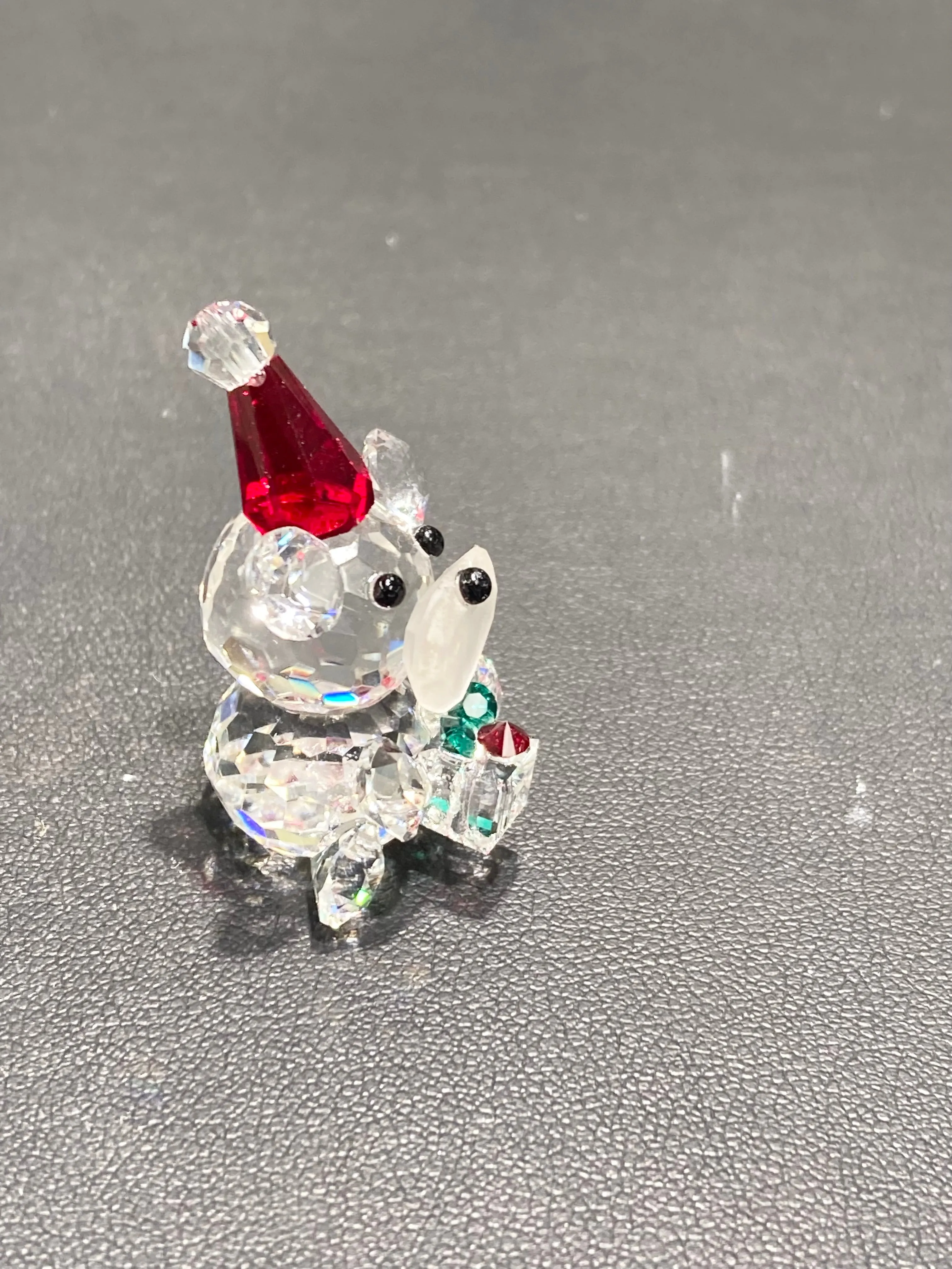 Santa Bear Crystal Figurine