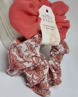 Scrunchie Set Coral  | Hand Made ❤️