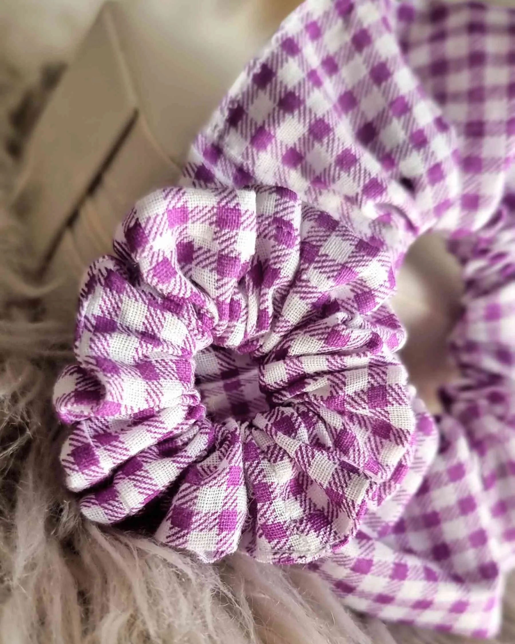 Scrunchie Set Mama & Me - Vichy Lila | Handmade