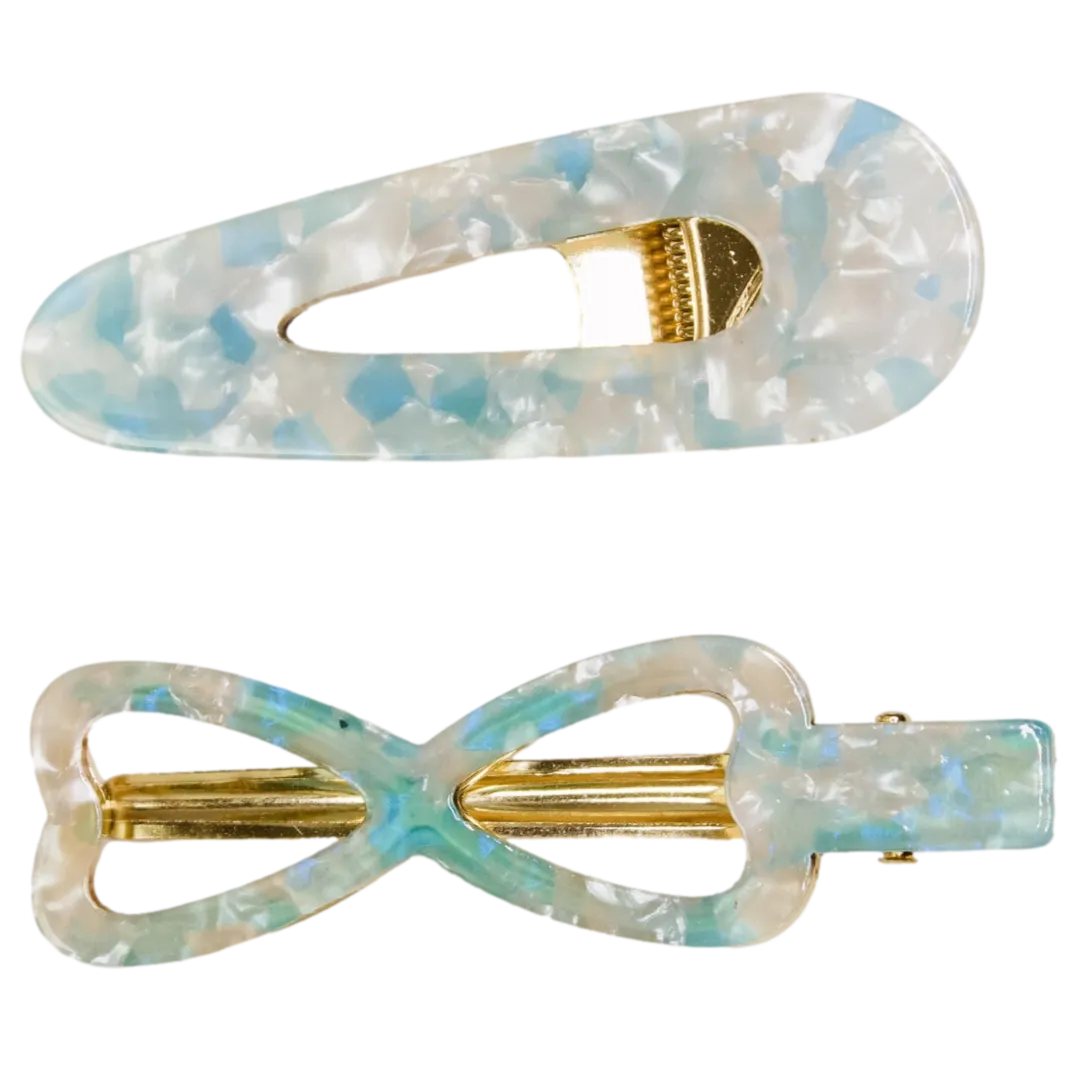 Serendipity Hair Clip Set in Cloud Blue