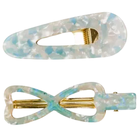 Serendipity Hair Clip Set in Cloud Blue