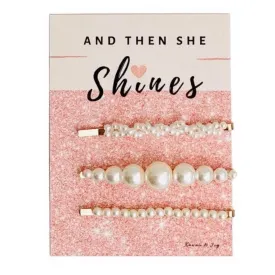 She Shines Triple Pearl Clips