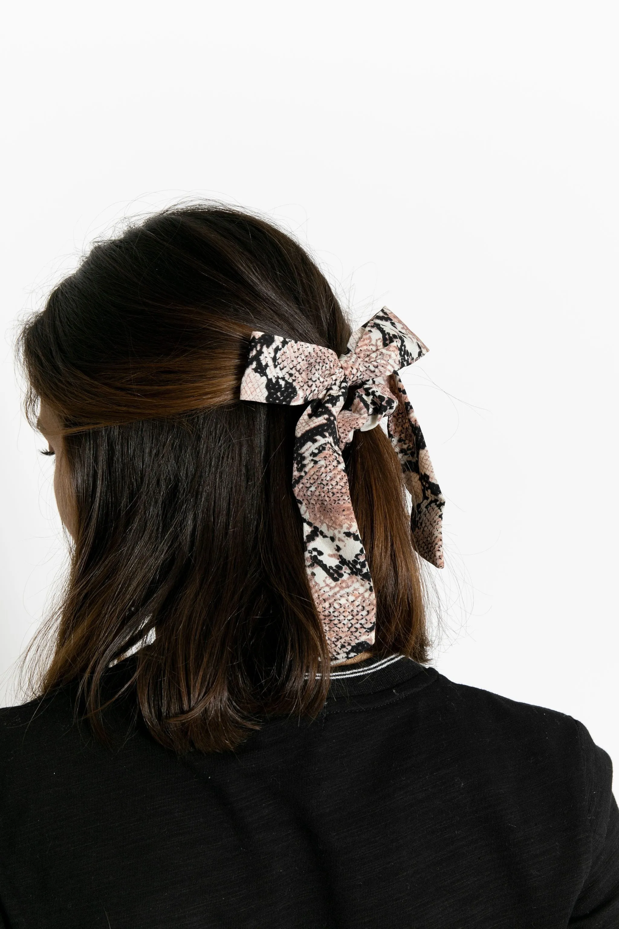 Snakeskin Tie w/ Bow Scrunchie