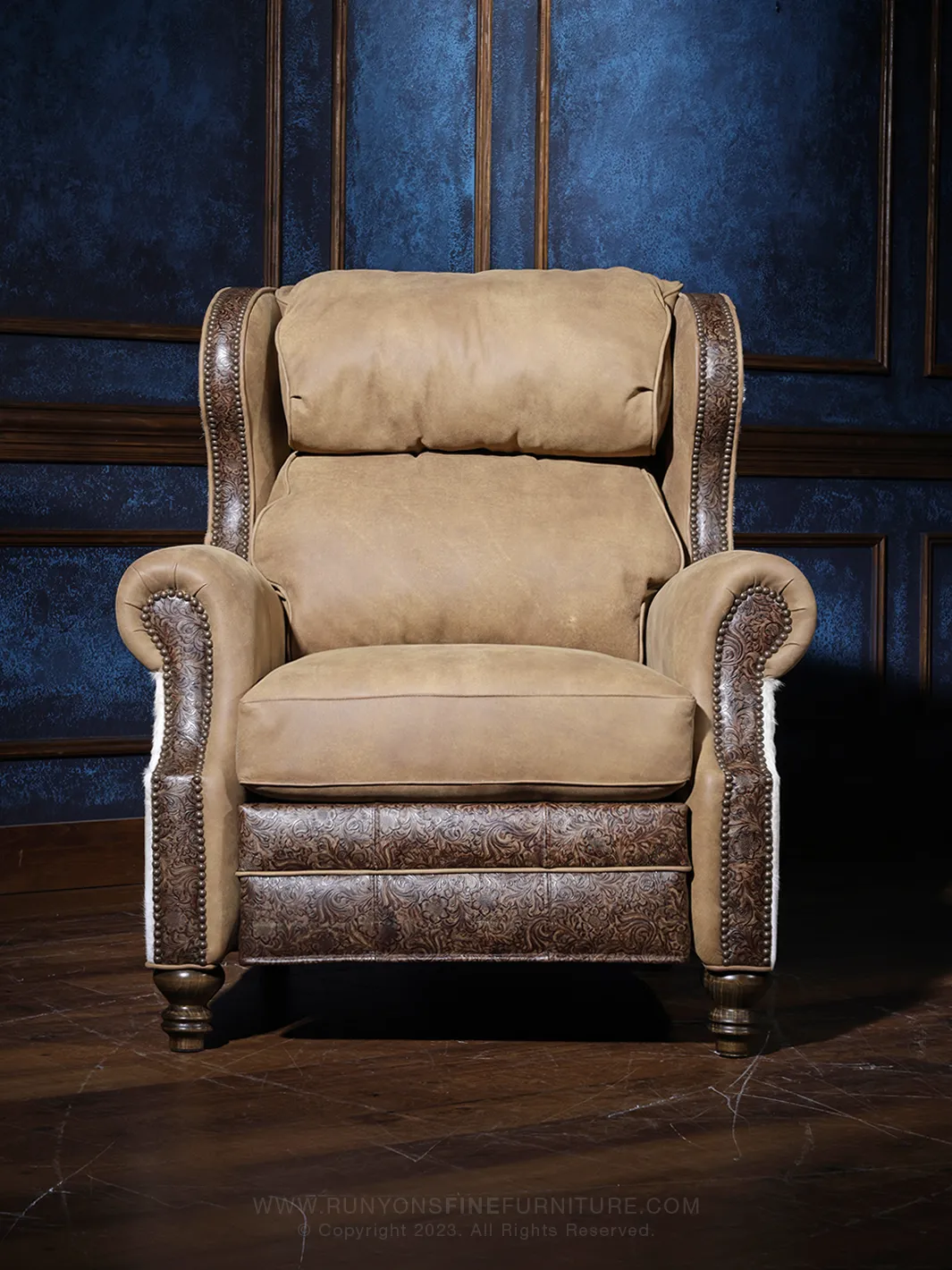 Southwest Blonde Leather Recliner