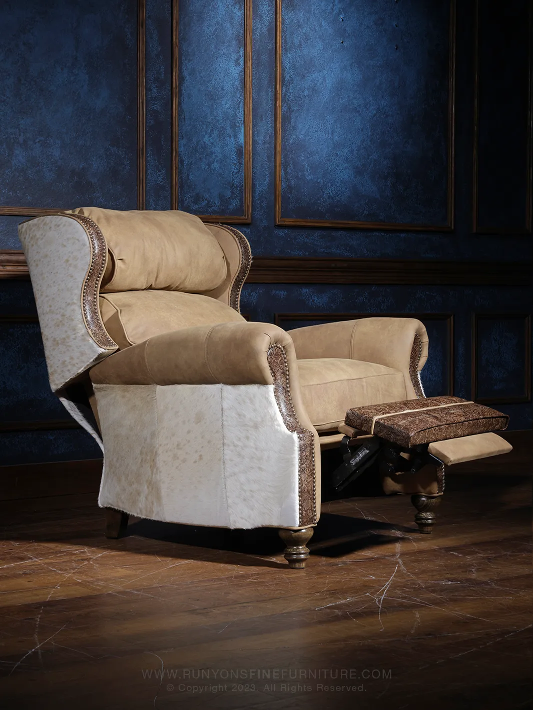 Southwest Blonde Leather Recliner