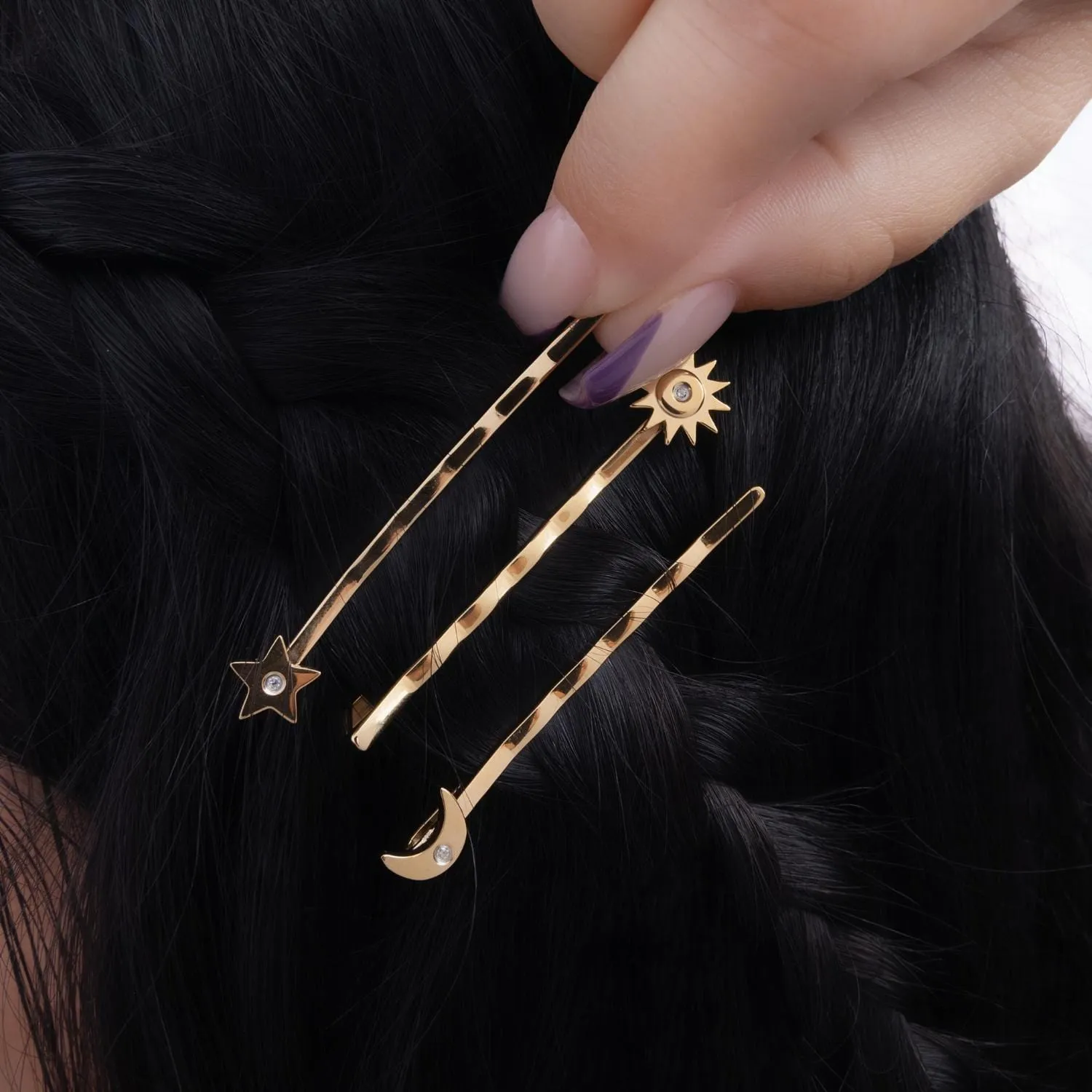 Sun, Moon & Star Hair Pins