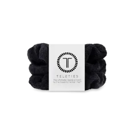 Teleties Jet Black Terry Cloth Scrunchie - Small