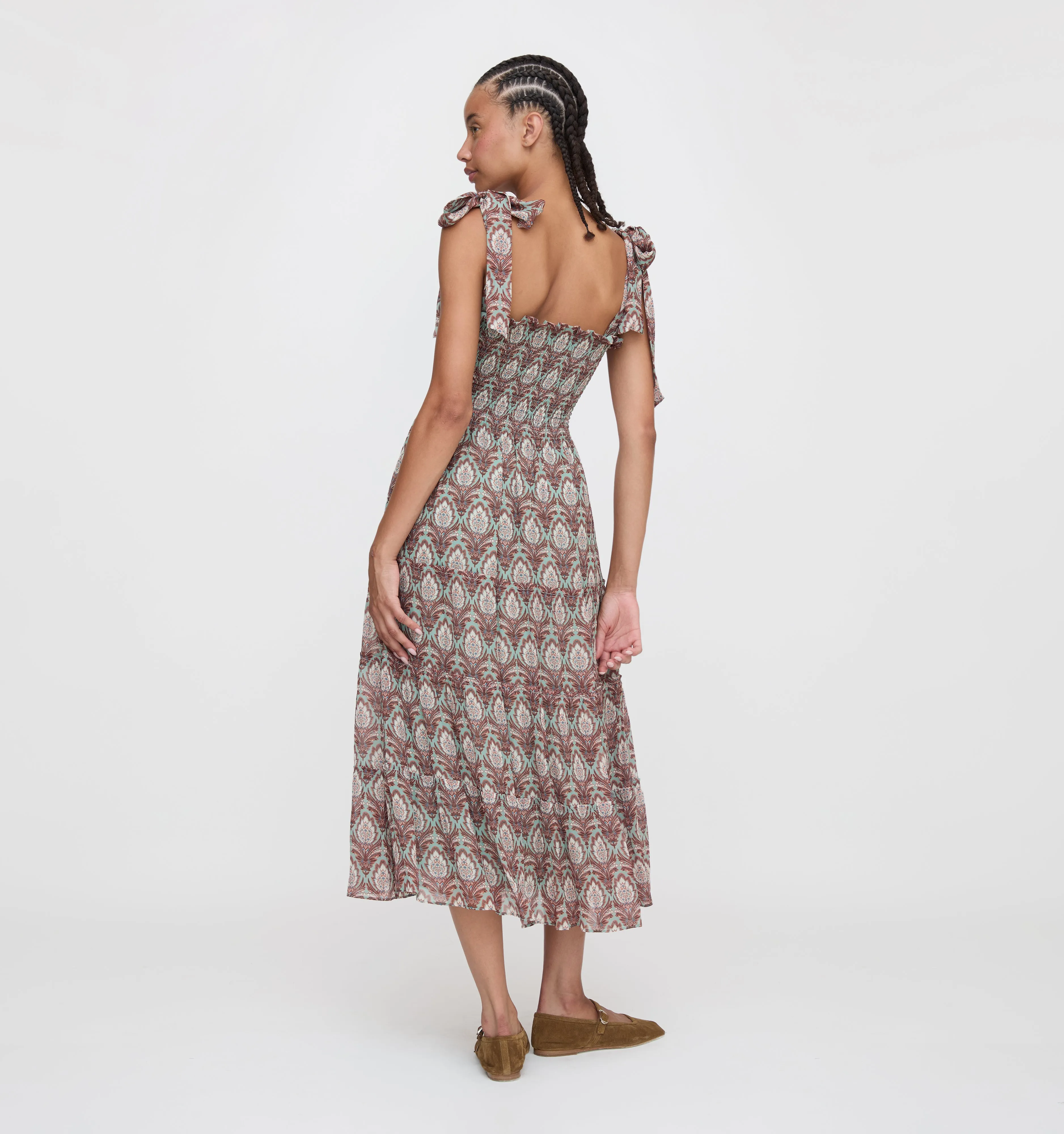 The Ribbon Ellie Nap Dress - Sage Pinecone