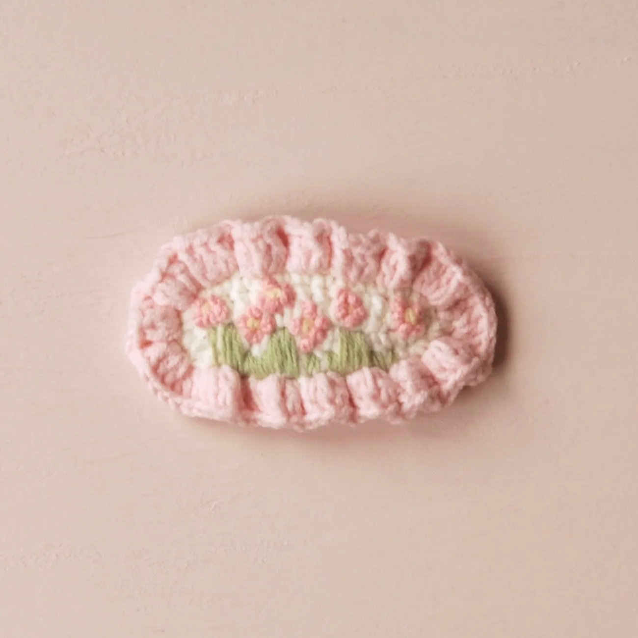 Tulippe Knit Children's Hair Clips - Pink