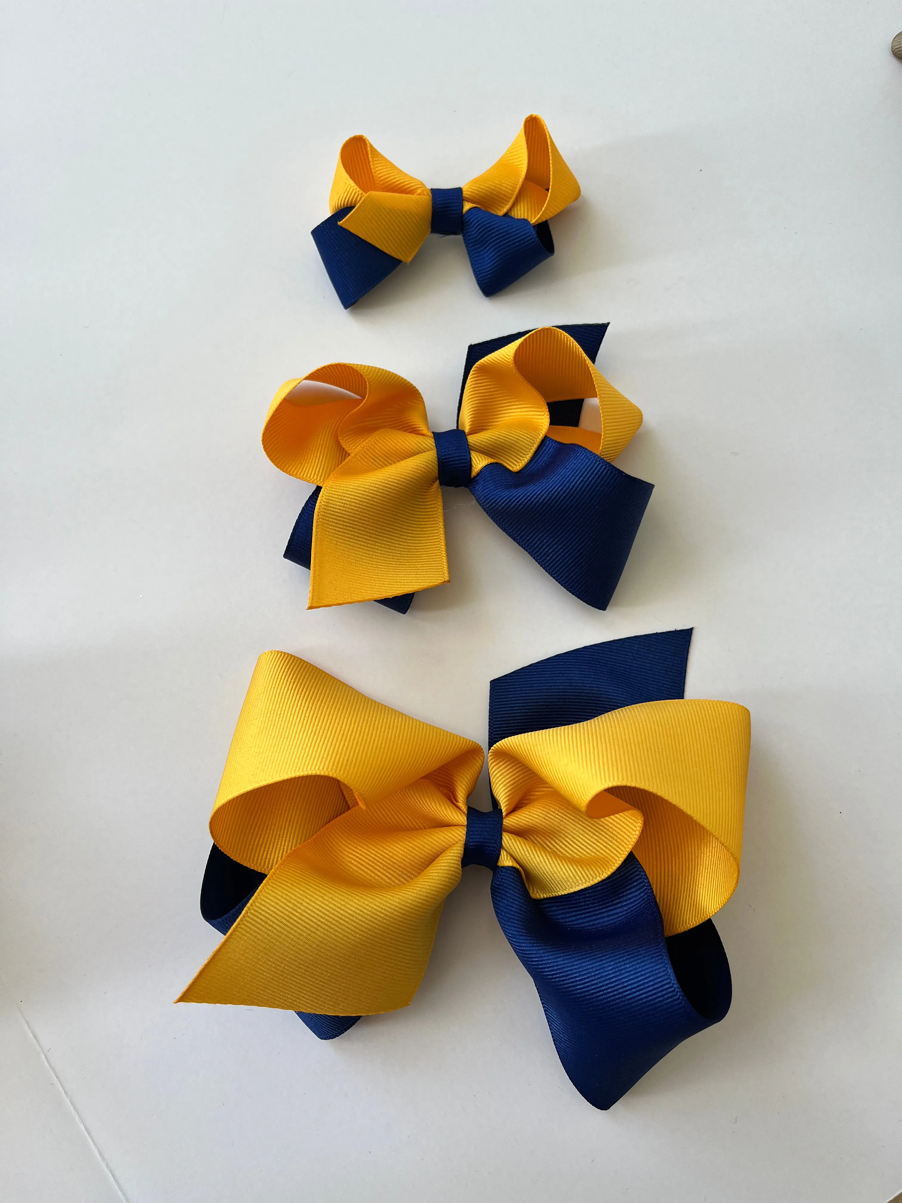 Two tone grosgrain bow- School colors