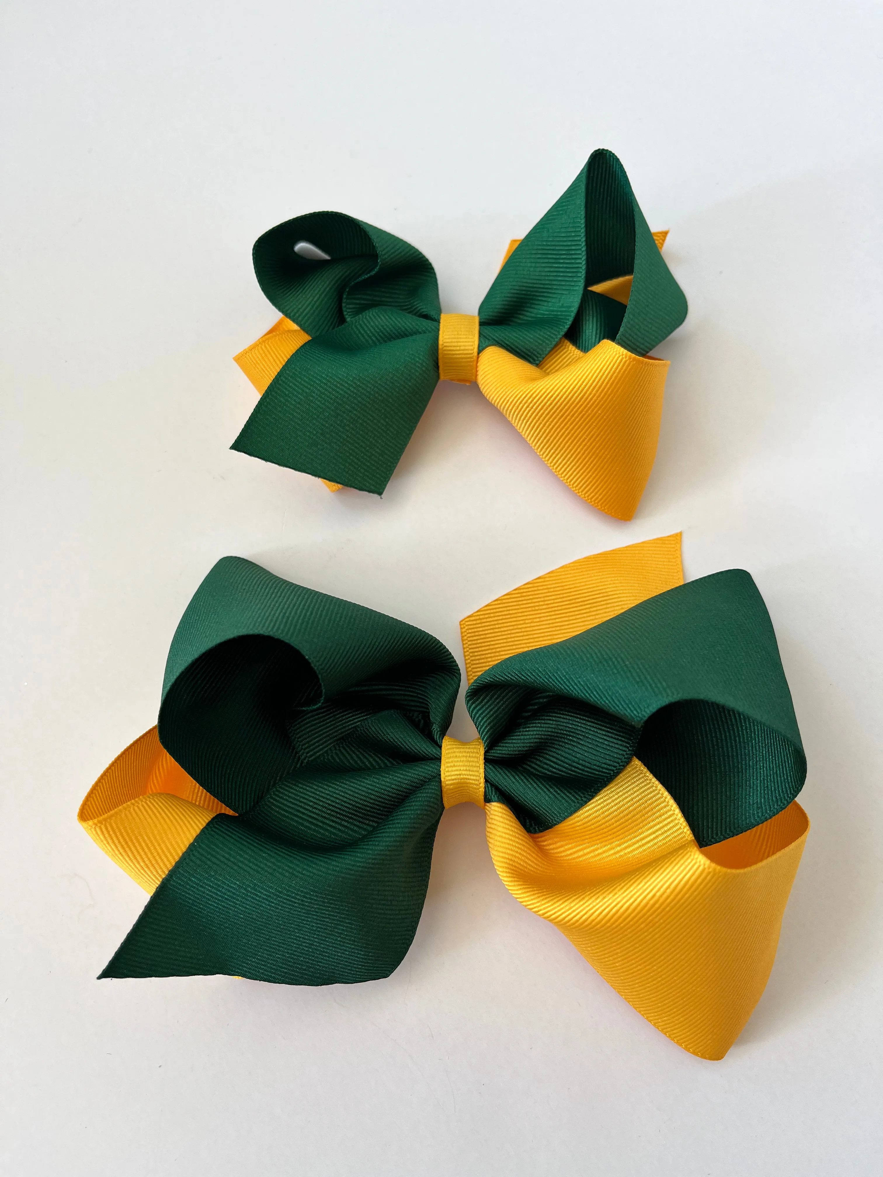 Two tone grosgrain bow- School colors