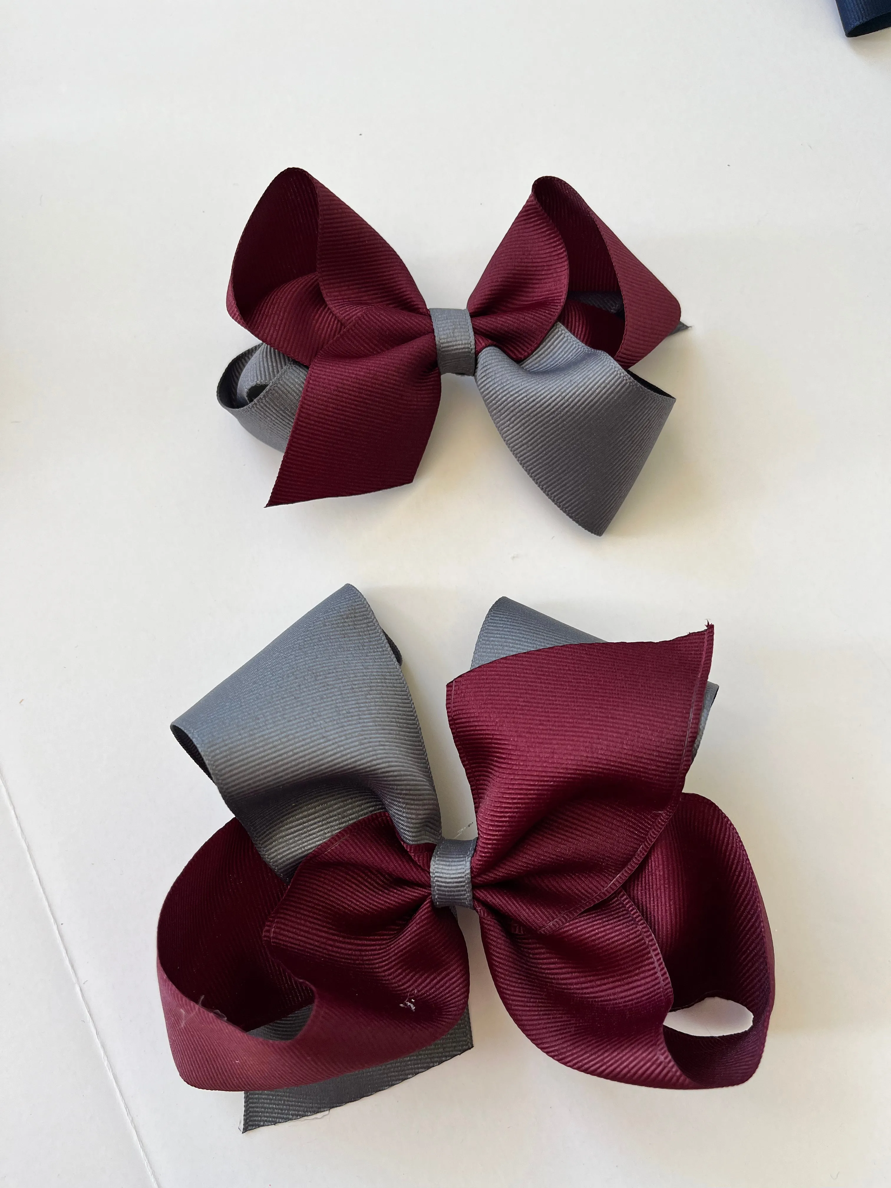 Two tone grosgrain bow- School colors