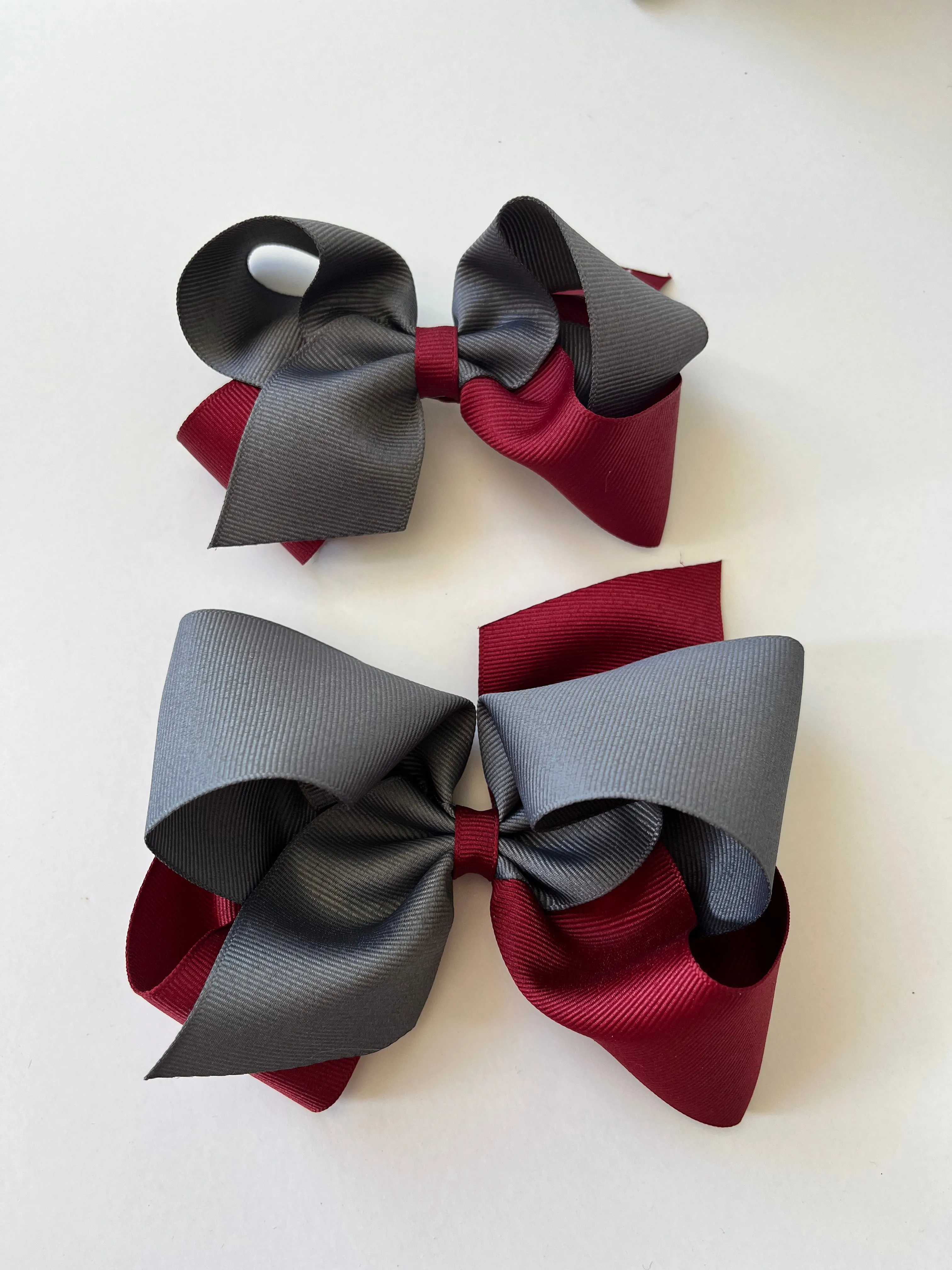 Two tone grosgrain bow- School colors