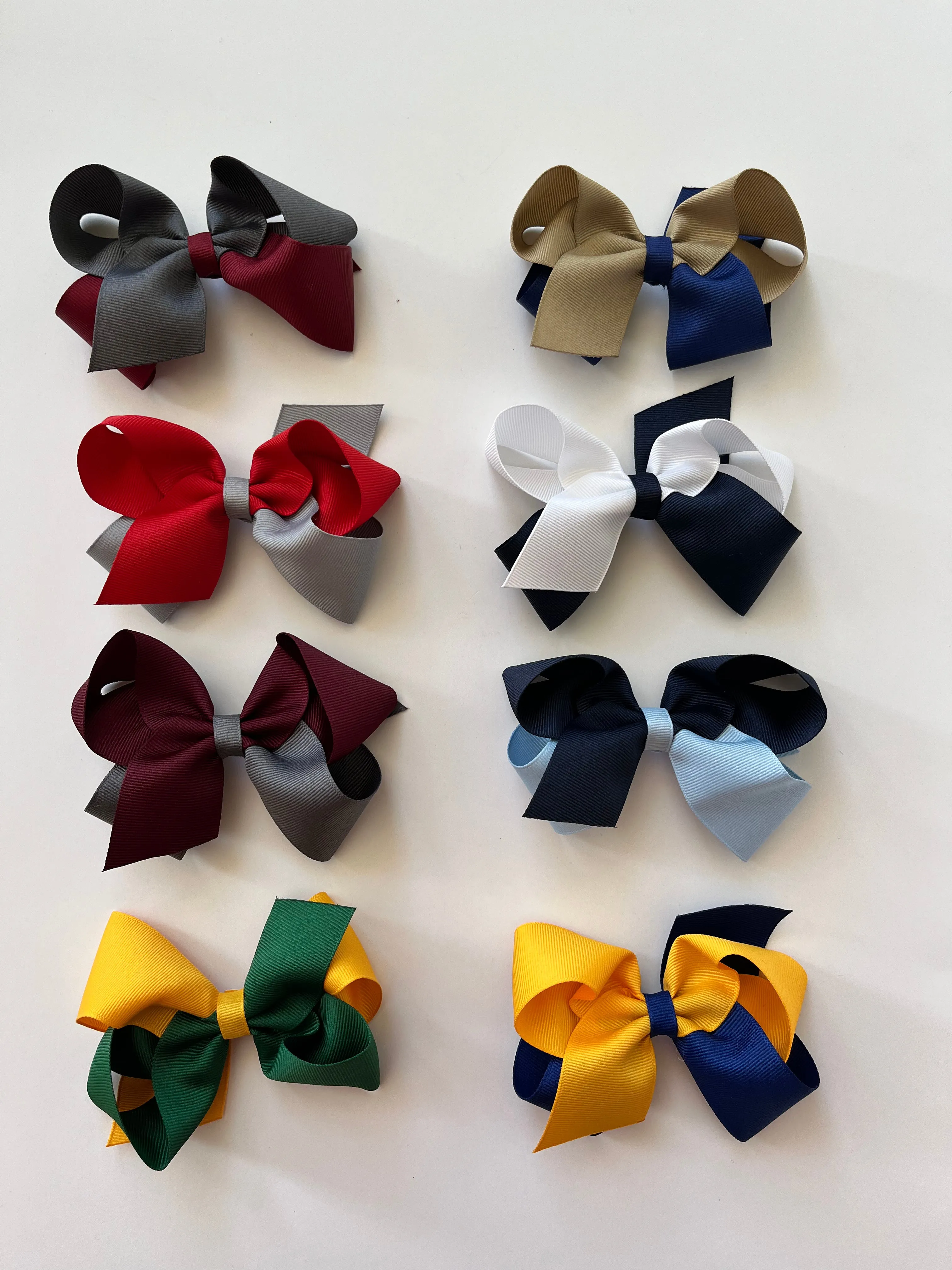 Two tone grosgrain bow- School colors