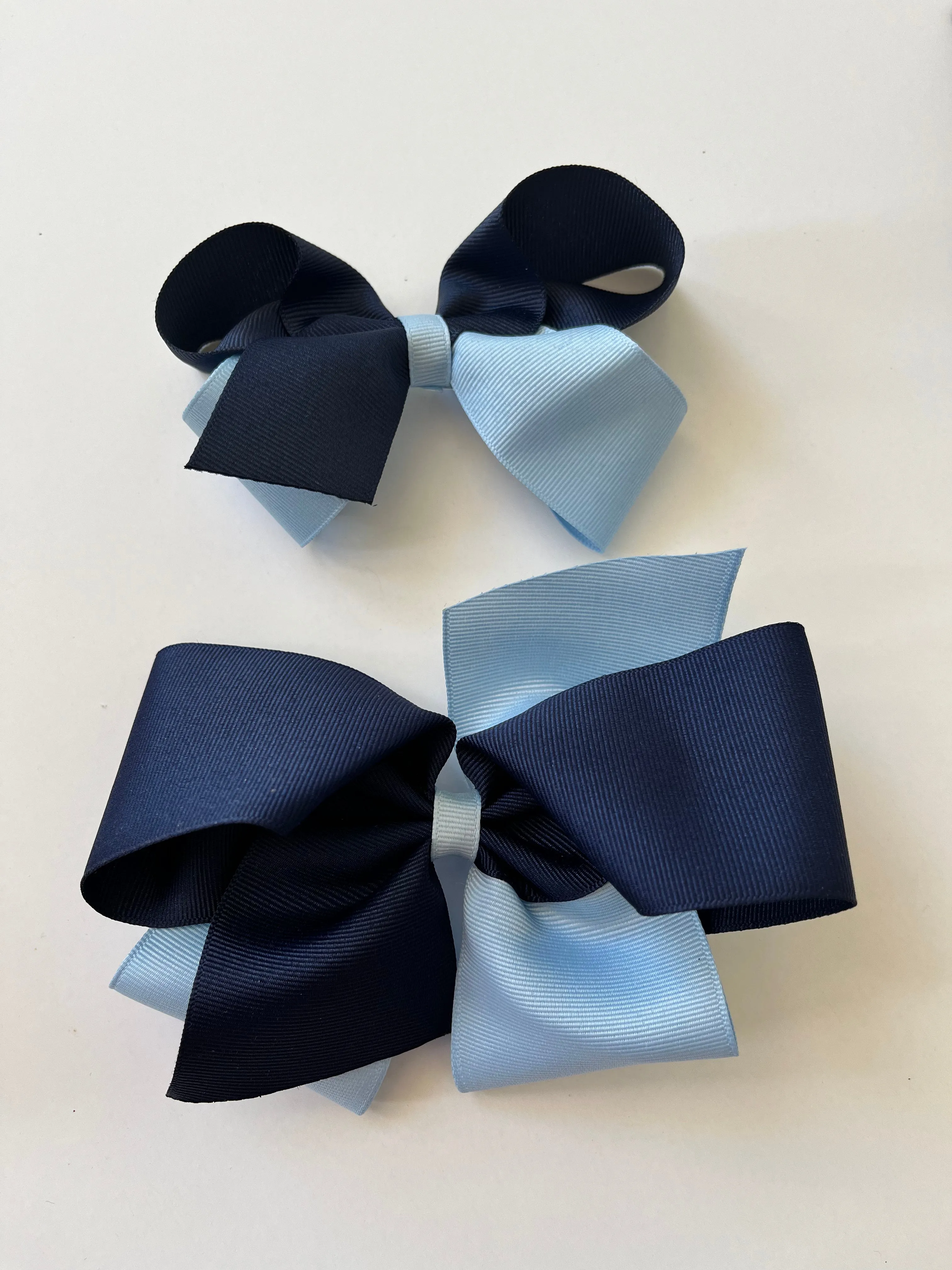 Two tone grosgrain bow- School colors