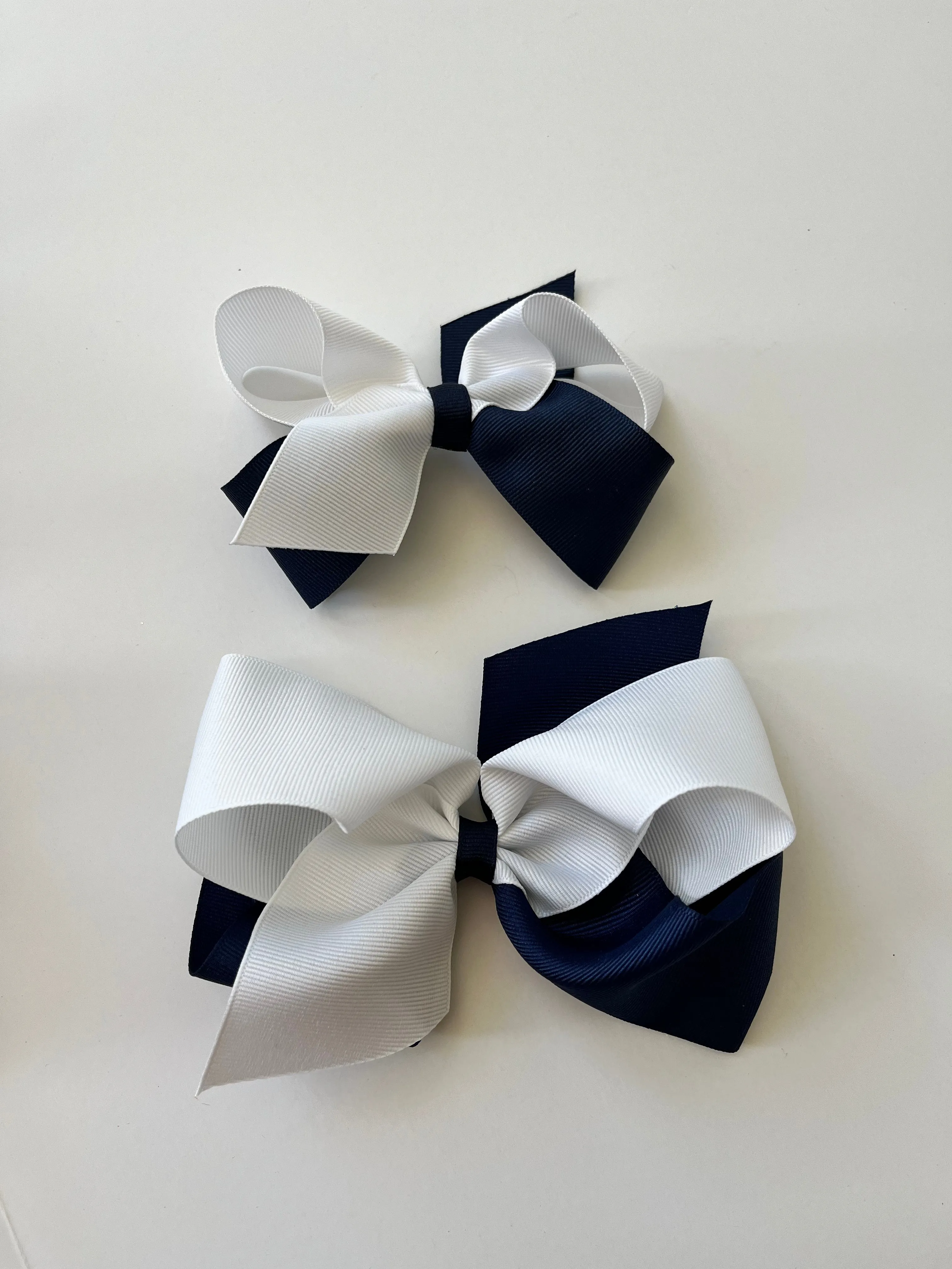 Two tone grosgrain bow- School colors