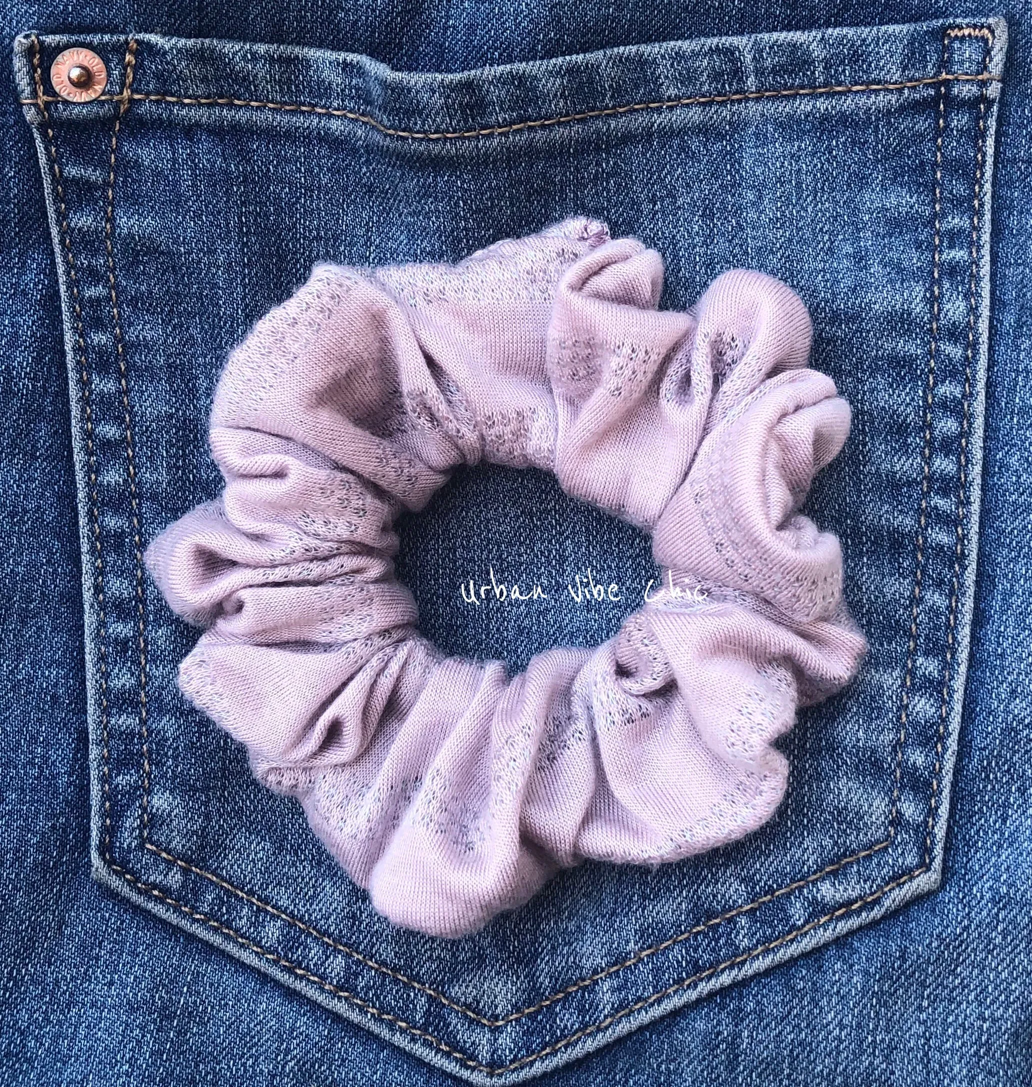 Unique Hair Scrunchies  - Burgundy Blush