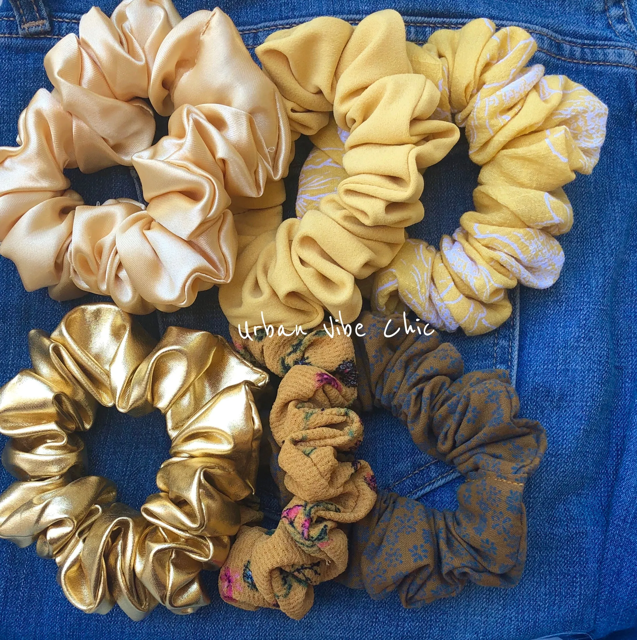 Unique Hair Scrunchies -  khaki