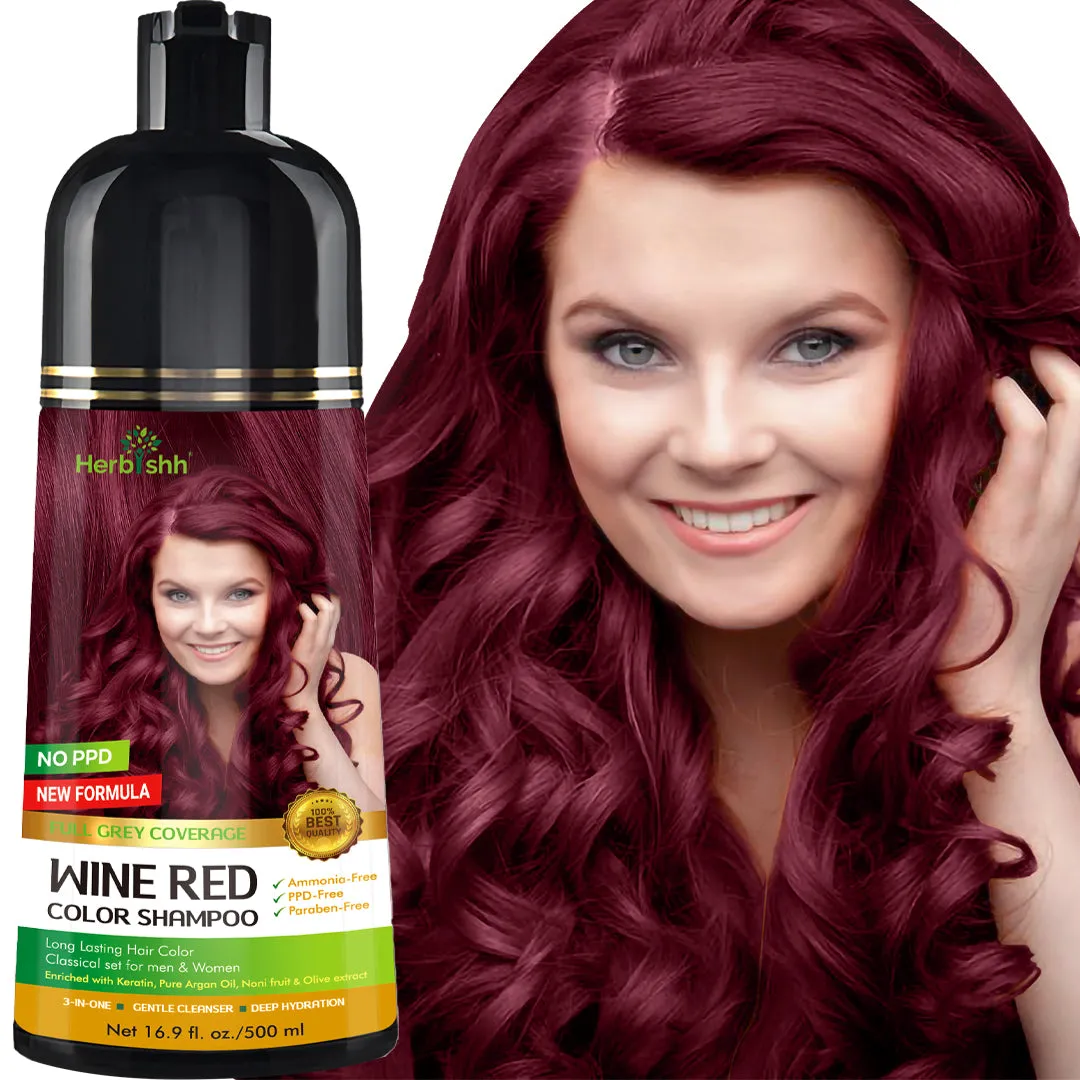 Wine Red Herbishh Color Shampoo