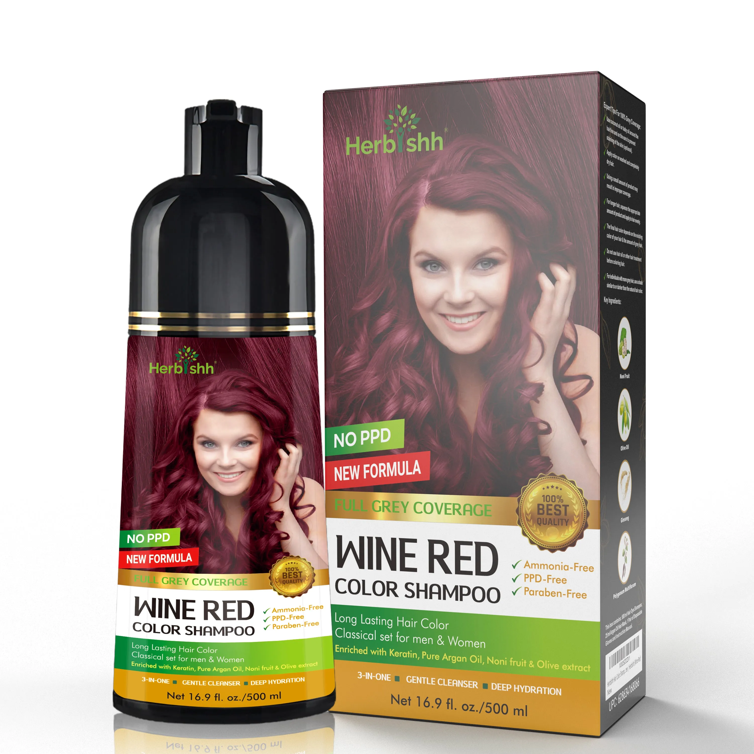 Wine Red Herbishh Color Shampoo