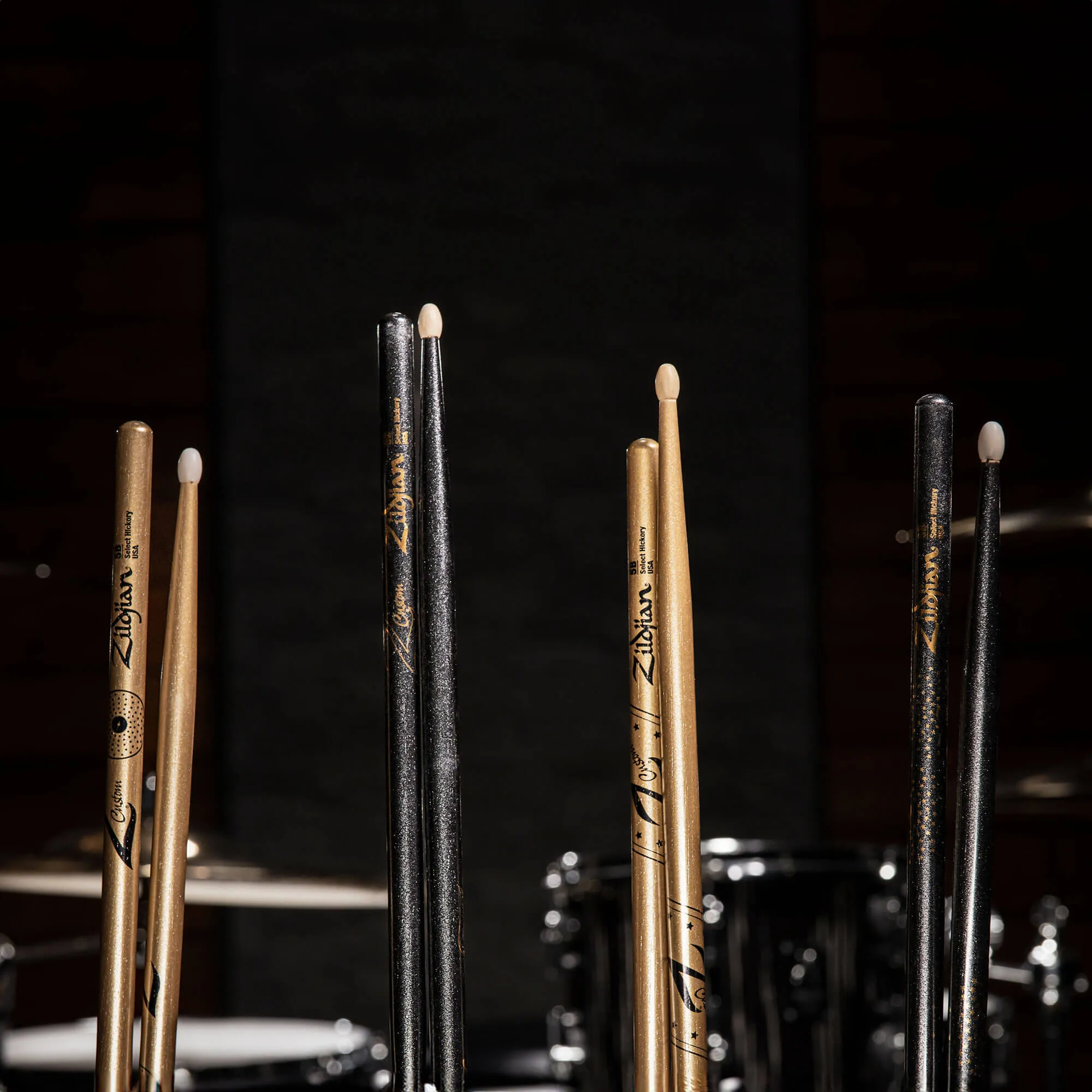 Z Custom LE Drumstick Collection ROCK Black Chroma, Wood Tip